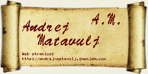Andrej Matavulj vizit kartica